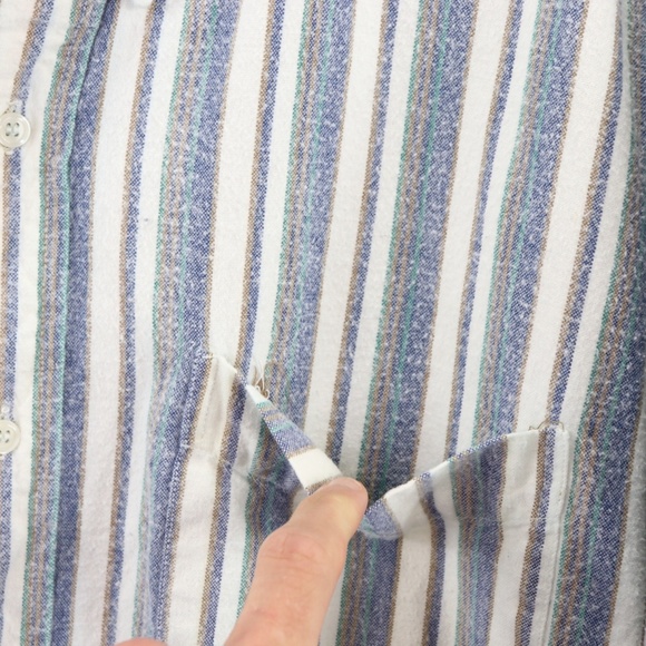Vintage Multi-Color Striped Color Block Shirt L - Picture 4 of 8